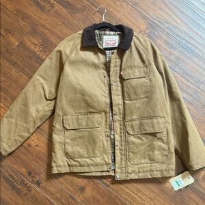 Levi's Brown Military Jacket with Black Collar
